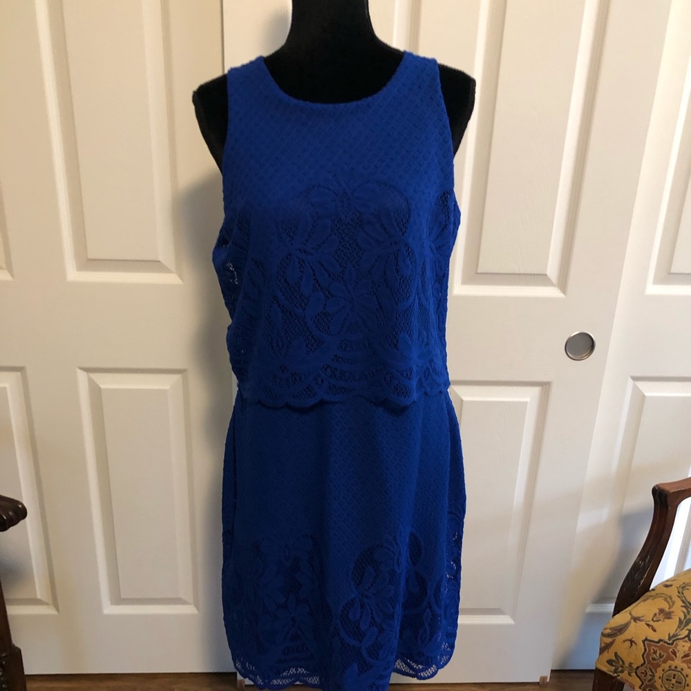 Blue lace dress size medium